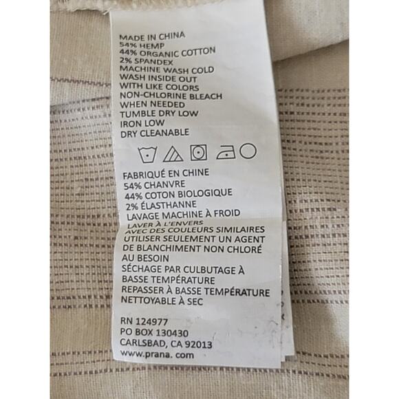 Prana Dresses Grace Trail Dress Women's Size XL Cream Button Stone‎ Stripe - Picture 10 of 10